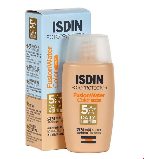ضد آفتاب ایزدین Isdin فیوژن واتر رنگی مدل لایت Light حجم 50 میل